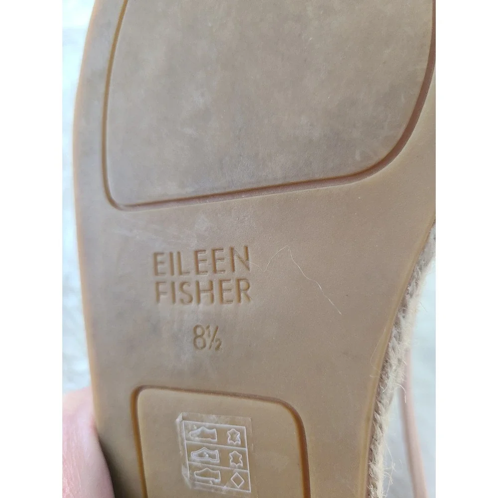Eileen Fisher Womens Suede Metallic Stripe Espadrille Flats Blush Pink Size 8.5